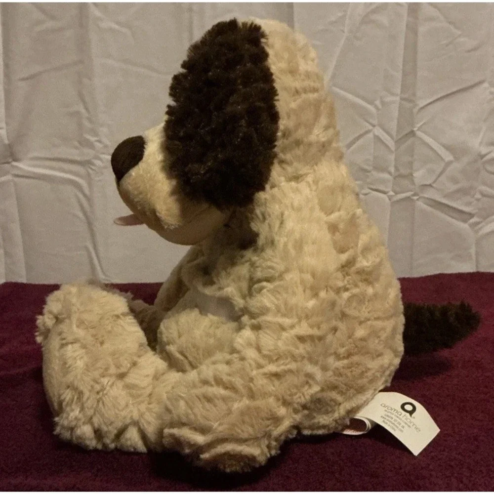 Aroma‎ Home Dog Plush Snuggable Hotties Brown Tan Puppy Stuffed Animal Textured